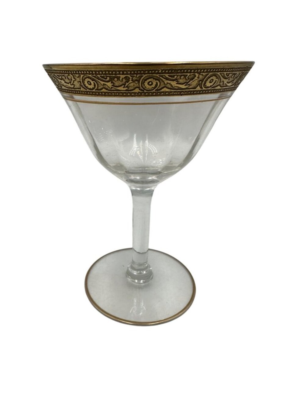 Vintage Tiffin-Franciscan Minton Gold-Encrusted Champagne Coupe Stem 14196